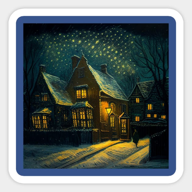 Starry Night Over Godric's Hollow Sticker by Grassroots Green